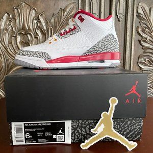 Nike Air Jordan 3 (GS) Cardinal Red - Youth 6/Women's 7.5/Men's 6